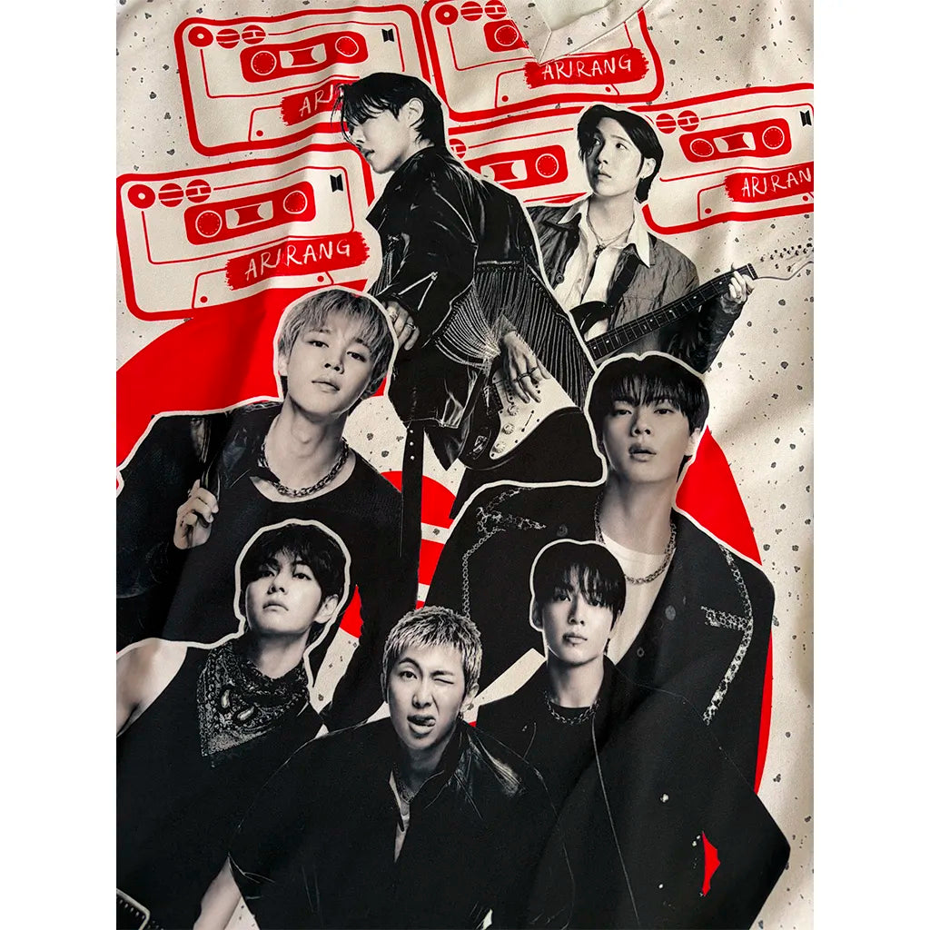 Detalle de la tela antifluido del top clínico BTS Arirang Hueso