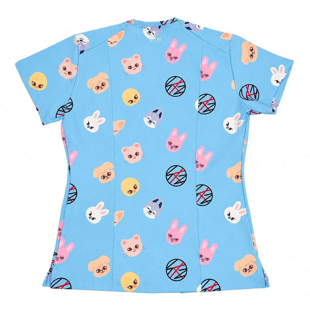Stray Kids Celeste Top Clínico Mujer (A pedido)