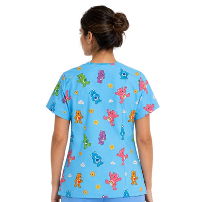 Ositos Cariñositos Celeste Top Clínico Mujer (A pedido)