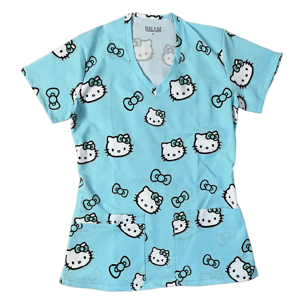 Hello Kitty celeste Top Clinico Mujer (abono 50%)