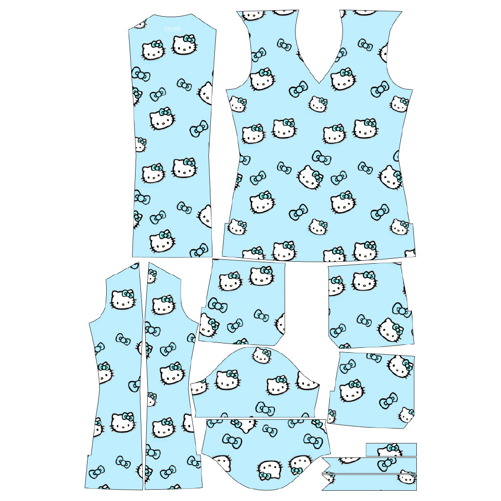 Hello Kitty celeste Top Clinico Mujer (abono 50%)