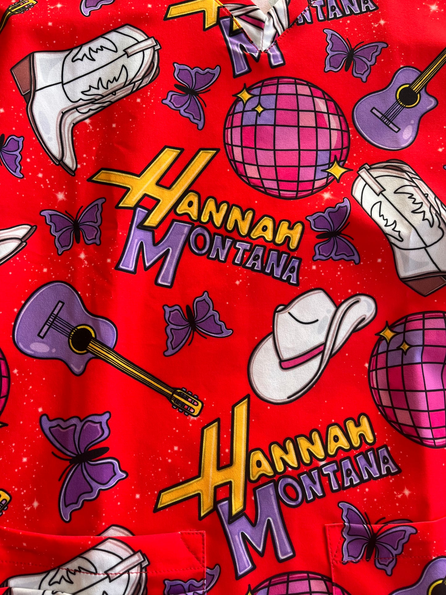 Top clínico Hannah Montana Rojo - Talla L