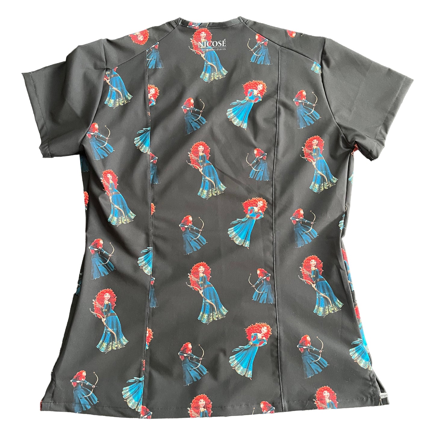 Princesa Mérida negro Top Clinico Mujer (A pedido)