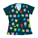 Monstruos verde Top Clinico Mujer (A pedido)