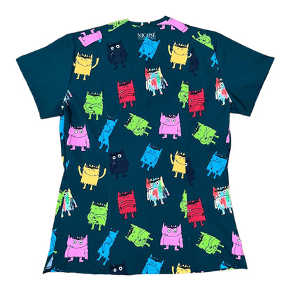 Monstruos verde Top Clinico Mujer (A pedido)