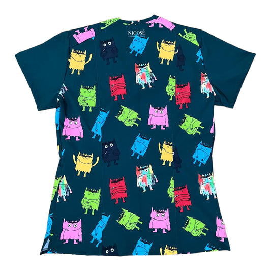 Monstruos verde Top Clinico Mujer (A pedido)