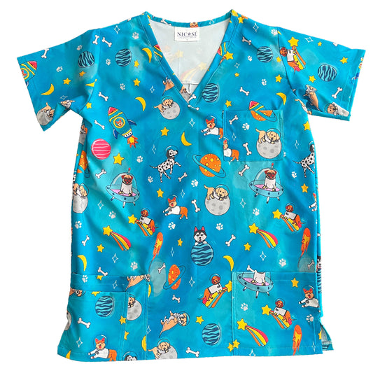 Top Clinico Hombre Perritos espaciales (A pedido)