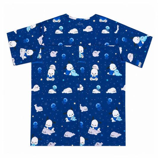 Top clínico hombre antifluido estampado Pochacco azul marino