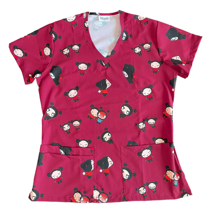 Pucca y Garu Top Clinico Mujer (A pedido)