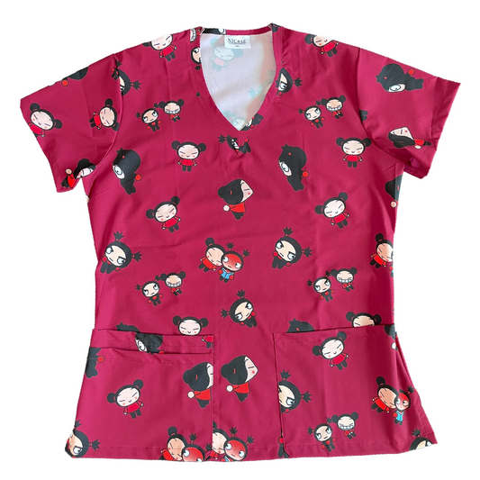 Pucca y Garu Top Clinico Mujer (A pedido)