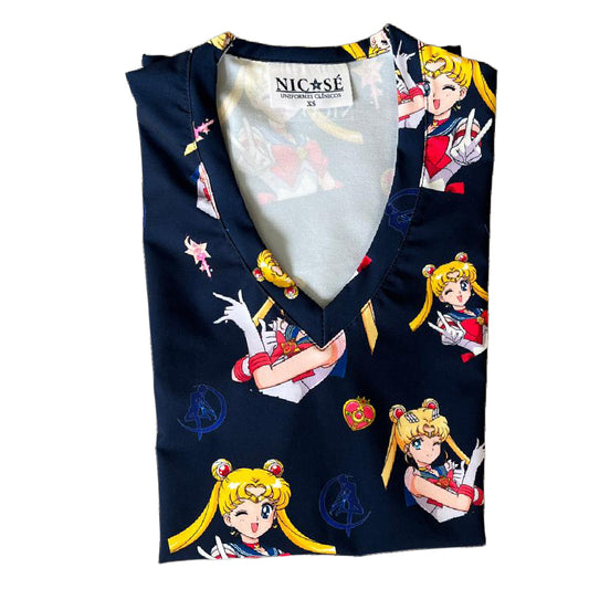 Sailor Moon Azul Marino Top Clinico Mujer (abono 50%)