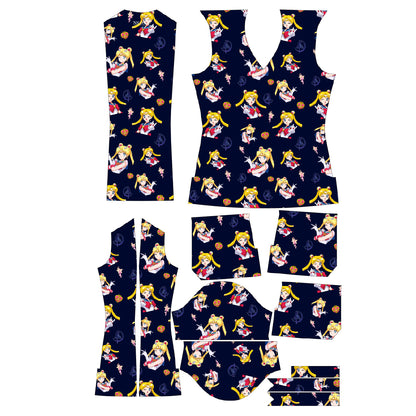 Sailor Moon Azul Marino Top Clinico Mujer (abono 50%)