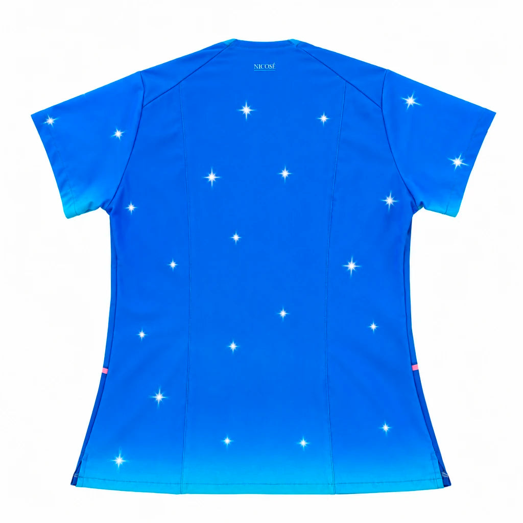 Top clínico mujer antifluido estampado Sailor Moon azul rey