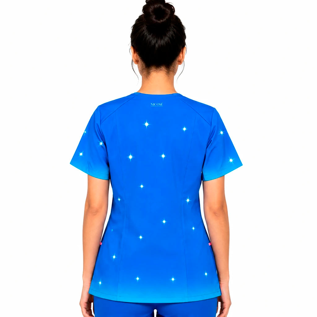 Top clínico mujer antifluido estampado Sailor Moon azul rey