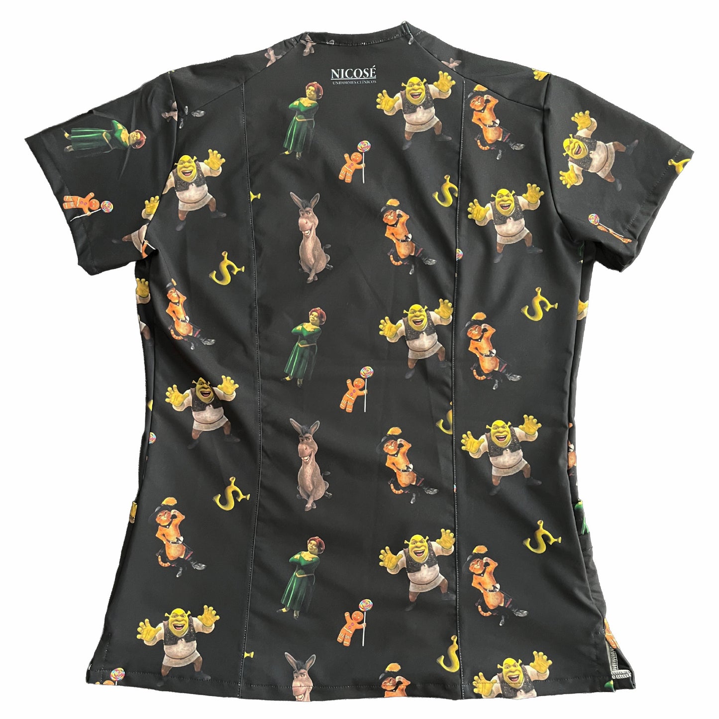 Shrek Top Clinico Negro Mujer (A pedido)