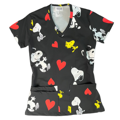 Snoopy corazones Top Clinico Mujer (A pedido)