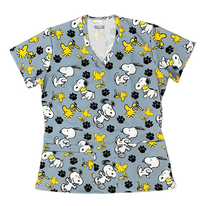 Snoopy gris Top Clinico Mujer (A pedido)