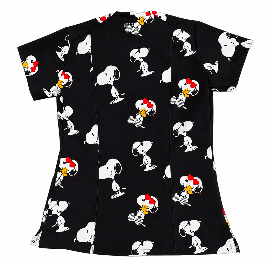 Snoopy negro Top Clinico Mujer (A pedido)