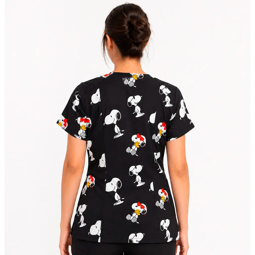 Snoopy negro Top Clinico Mujer (A pedido)