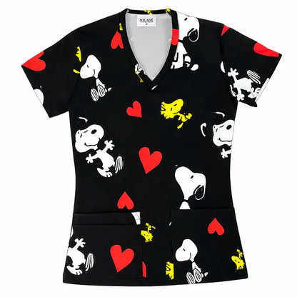 Snoopy corazones Top Clinico Mujer (A pedido)