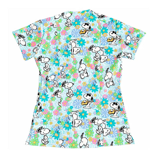 Snoopy Flores Top Clinico Mujer (A pedido)