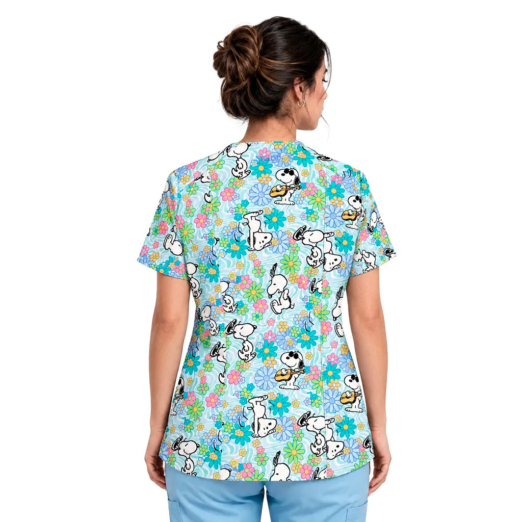 Snoopy Flores Top Clinico Mujer (A pedido)