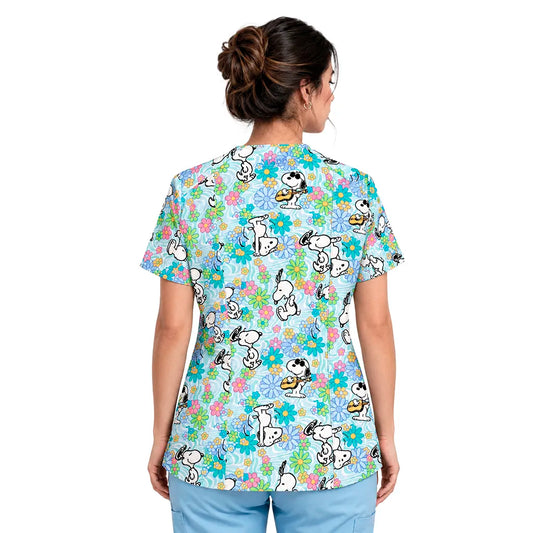 Snoopy Flores Top Clinico Mujer (A pedido)