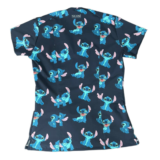 Stitch azul marino Top Clinico Mujer (A pedido)