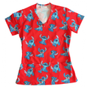 Stitch Rojo Top Clínico Mujer (A pedido)