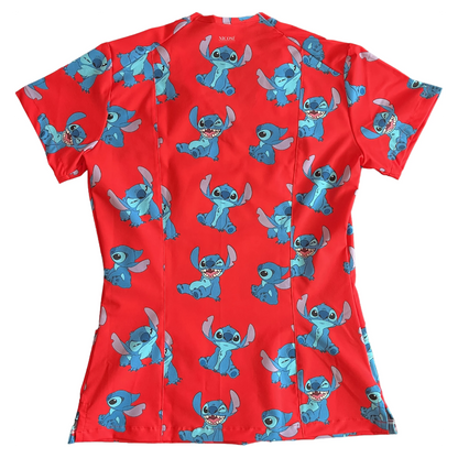 Stitch Rojo Top Clínico Mujer (A pedido)