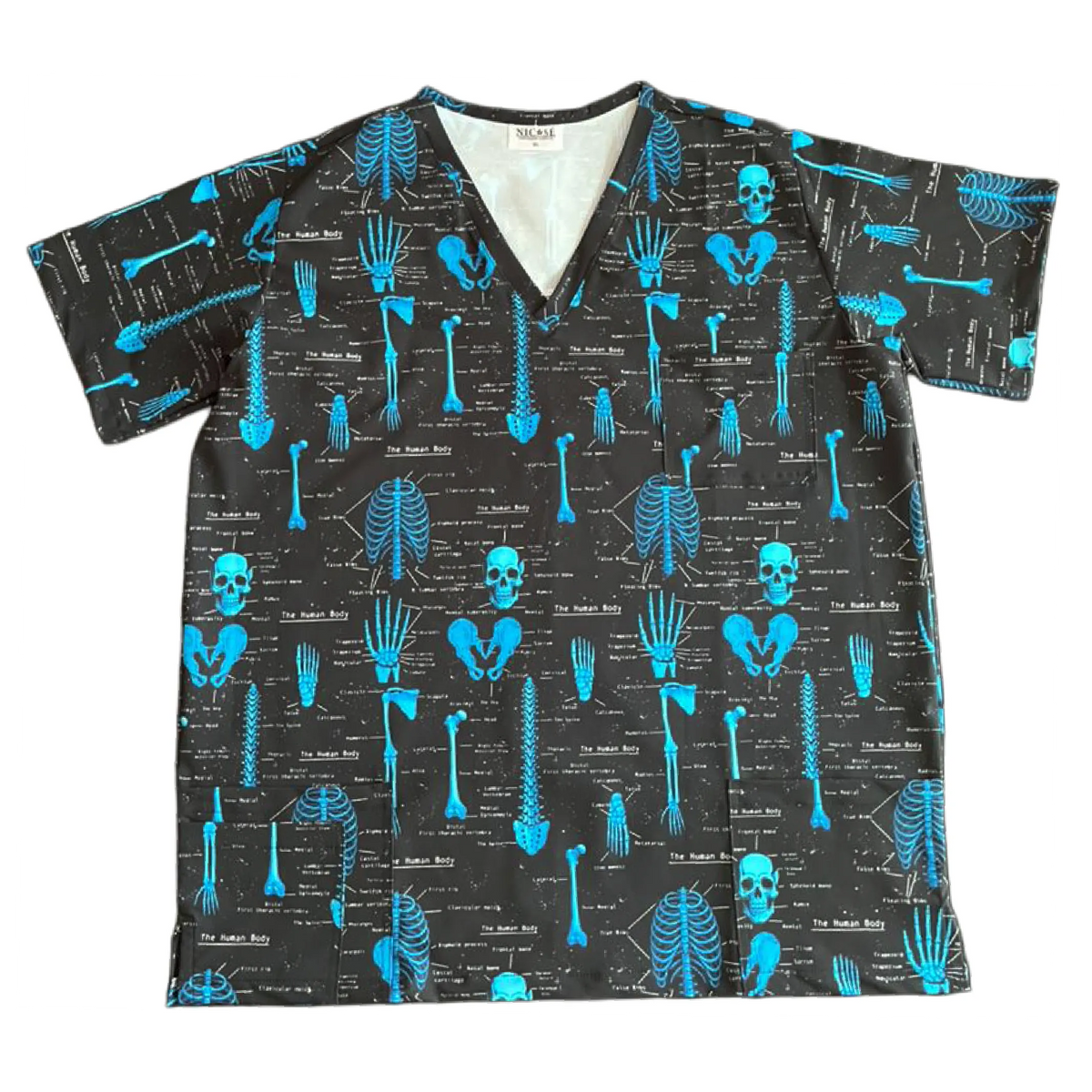 Top clínico de hombre con diseño The Human Body - Talla M, en tela antifluido