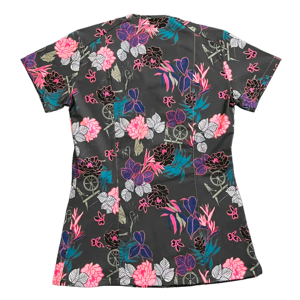 Top Clínico Mujer Flores Gótico Dragón