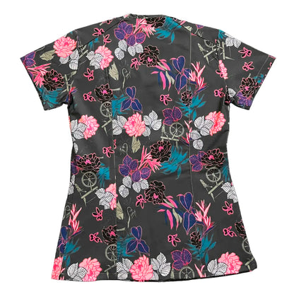 Top Clínico Mujer Flores Gótico Dragón