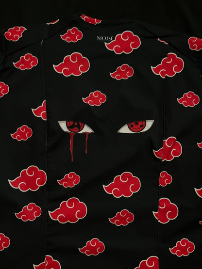 Detalle sharingan Naruto Akatsuki - top clínico mujer Nicosé