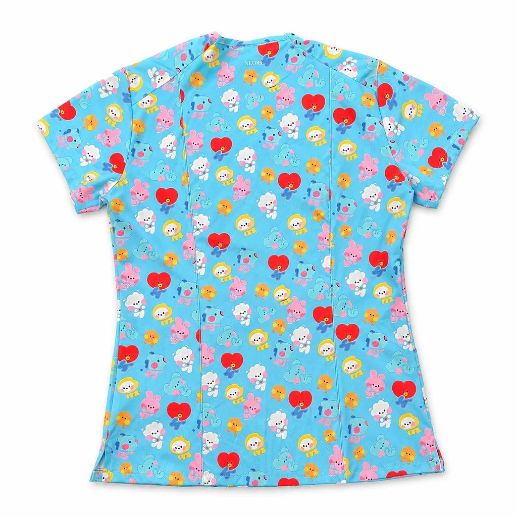 BT21 Celeste Top Clínico Mujer