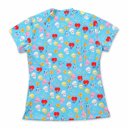 BT21 Celeste Top Clínico Mujer