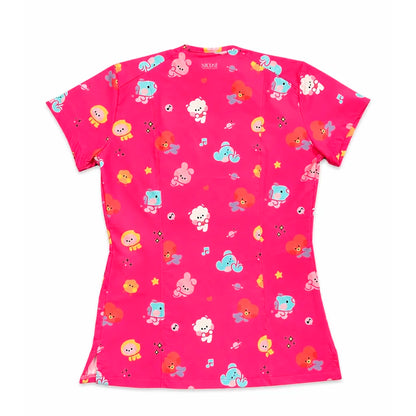 Top Clínico Mujer BT21 Fucsia (A pedido)