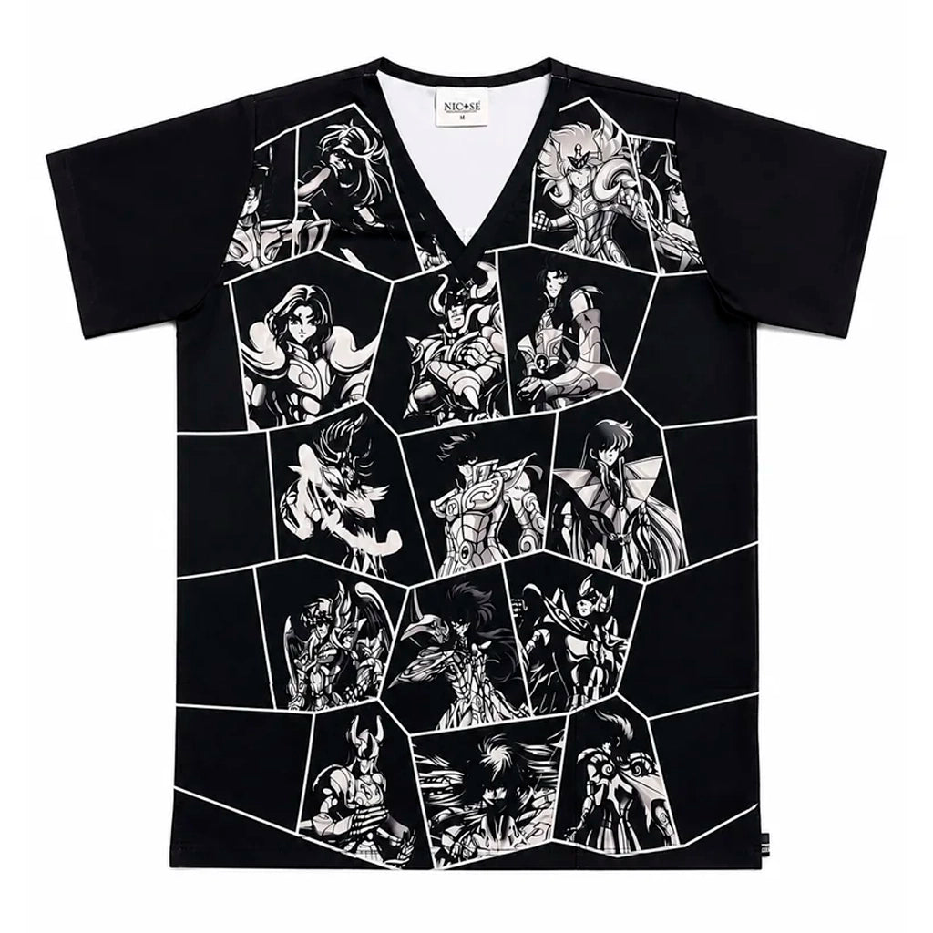 Top clínico de hombre con diseño Caballeros del Zodiaco, vista 2