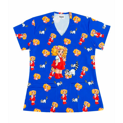Candy Candy Azul Rey Top Clínico Mujer