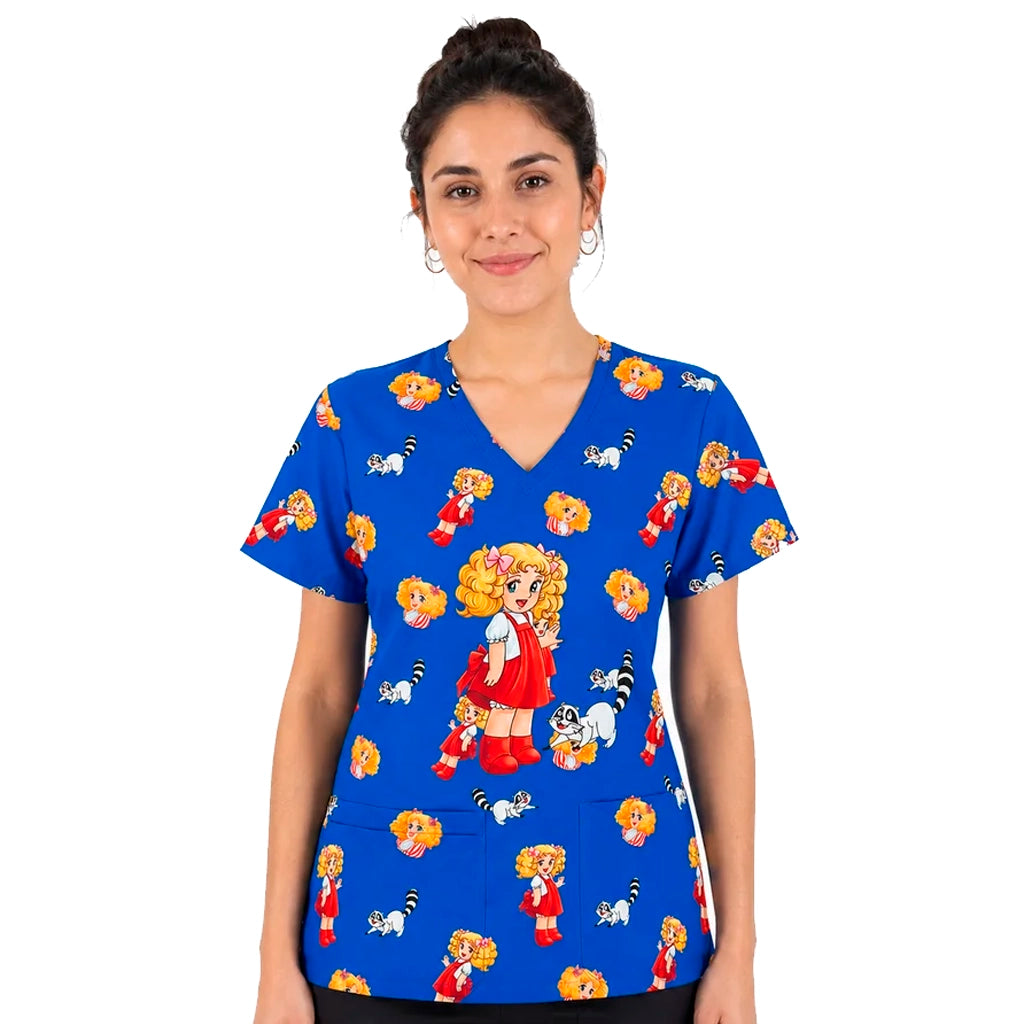 Candy Candy Azul Rey Top Clínico Mujer
