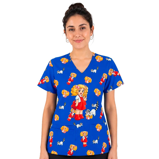 Candy Candy Azul Rey Top Clínico Mujer