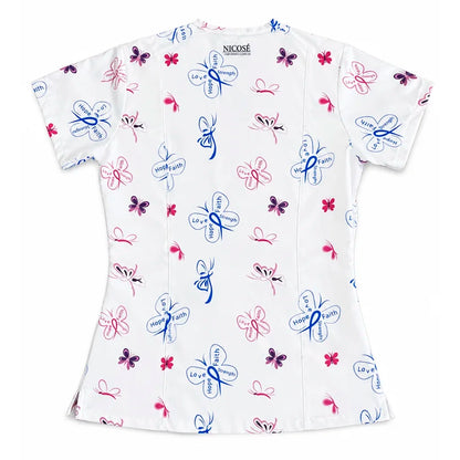 Top clínico de mujer con diseño Mariposas, vista 4