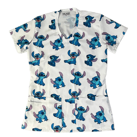 Stitch blanco Top Clinico Mujer (abono 50%)