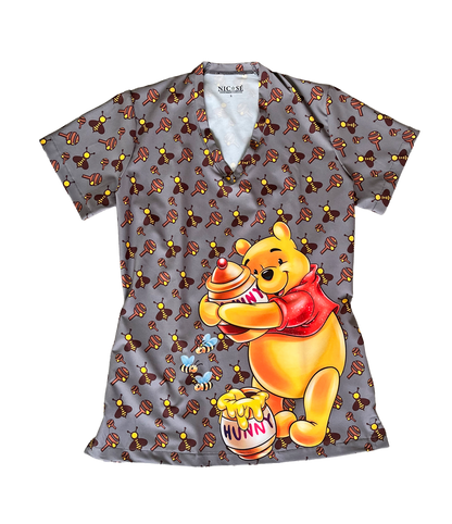 Top Clínico Winnie The Pooh gris