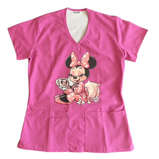 Top Clínico Minnie Rosado Mujer
