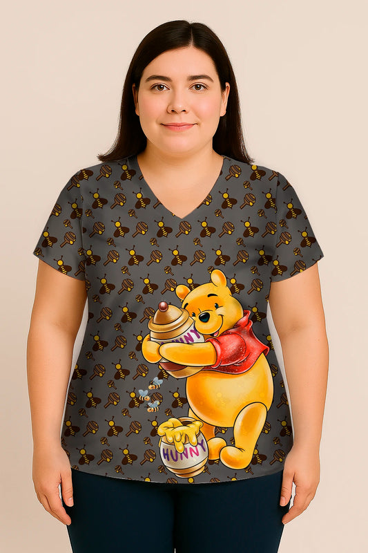 Top Clínico Winnie The Pooh gris