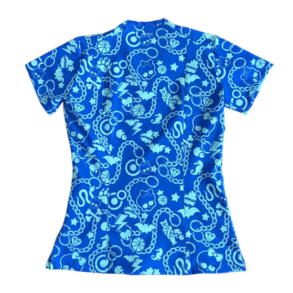 Top clínico mujer antifluido estampado Monster High Celeste, vista trasera