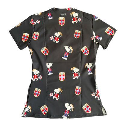 Top clínico mujer antifluido estampado Snoopy Haaland Negro, vista trasera
