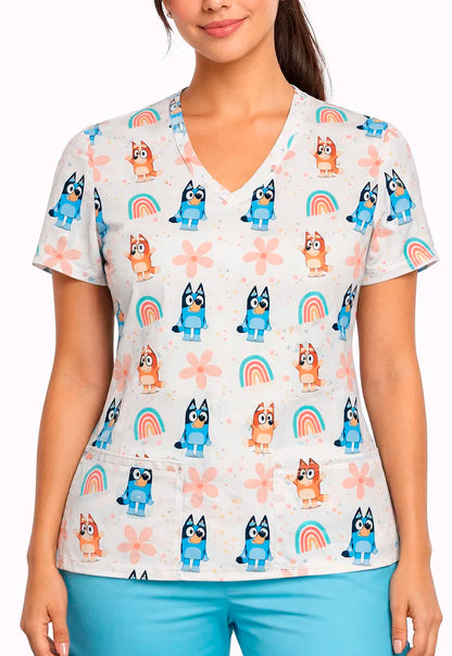 Bluey blanco Top Clinico Mujer (A pedido)