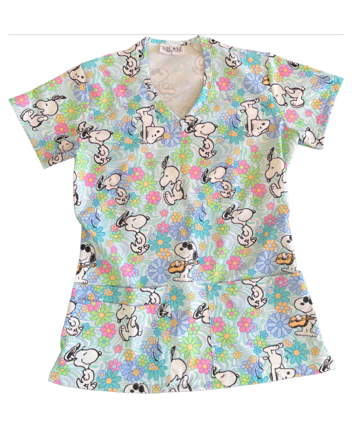 Snoopy Flores Top Clinico Mujer (A pedido)